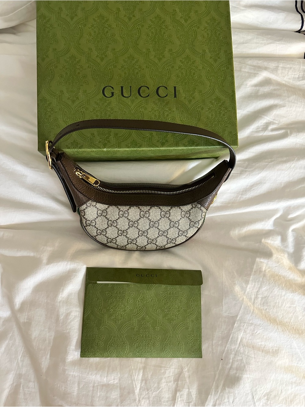 Gucci GG Ophidia Mini  Canvas Bag in Brown and Beige